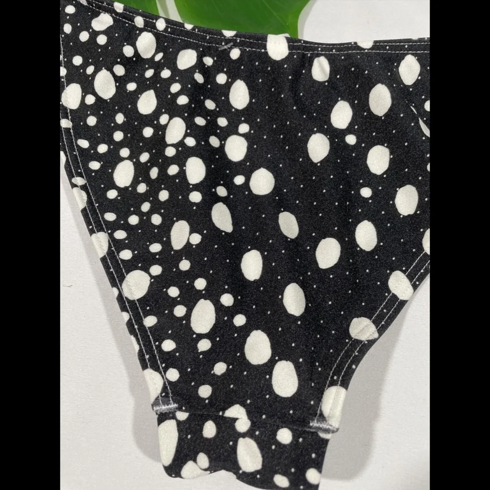 NEW River Island [ 2 US ] Ring Detail Polka Dot Side Tie‎ Bikini Bottoms